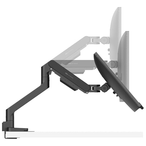 Image of BenQ Ergo Monitor Arm -Gas Spring Monitor Stand for Up to 45'' & 44lbs Screens, Heavy Duty, Quick Installation, No Sagging, Top Clamp and Grommet Base, Reinforcement Plate, VESA 75x75 &100x100mm