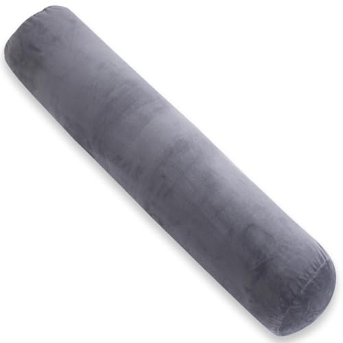 AS AWESLING Body Pillow for Adults, Full BodyPilllow for Sleeping, Long Round Cervical Pillow, Bolster Side Sleeper Pillow with Cover (Grau, 120 x 20 cm)
