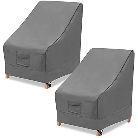 Vailge High Back Patio Chair Cover,100% Waterproof Veranda Chair Covers,600D Heavy Duty High-Back Chair Outdoor Patio Furniture Cover(2 Pack - 35" L x 28W x 35" H ,Grey) Cover