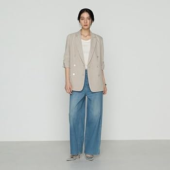 Amazon | [K.T キヨコ タカセ] リネンストレッチ ダブルブレスト