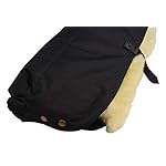 Naturasan Lammfell Handwärmer, warmer Kinderwagen Handmuff mit Lammfell Innenfutter, Muff, Kiwa, Buggy, Jogger, Radanhänger, HW-02 (Schwarz)