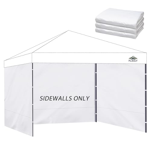 Instant Canopy Sidewalls for 10x10 Pop Up Canopy Tent, 300D Waterproof Material for Outdoor Events, Vendor Booths, and Privacy (Sidewalls Only, Canopy Not Included)(White, 10x10ft-3pcs)