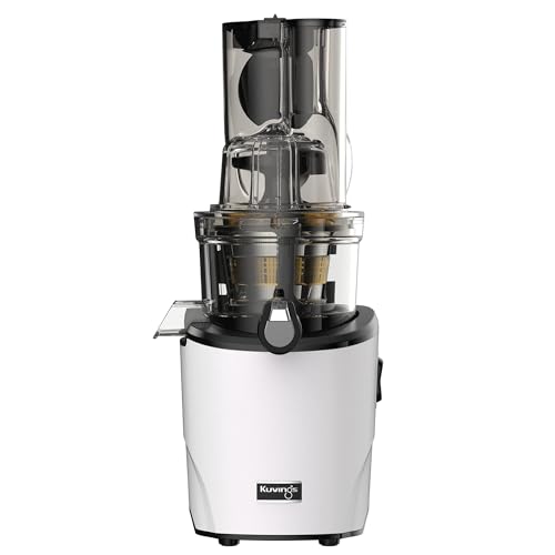 Comparison: Kuvings Cold Press Juicer 6 Kuvings Whole Slow Juicer REVO830SWP Cold Press Masticating Juicer Machine - Extra Wide 88mm & 48mm Food Chutes - Quiet Strong Motor Auto-Cut Fruits & Veggies - Smoothie Sorbet Attachment - White