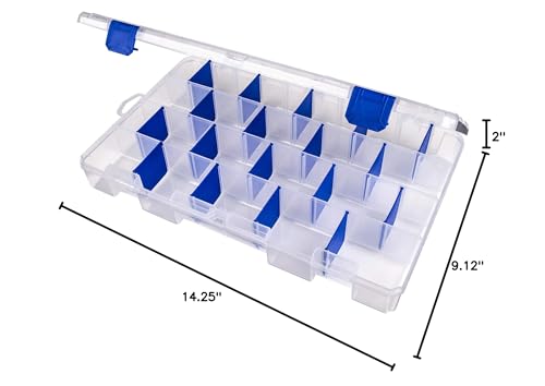 Image of Flambeau Outdoors 5007 Tuff Tainer Fishing Tackle Box with Zerust Anti-Rust Dividers - Includes 18 Dividers, 36 Compartments, Clear Fishing Lure Organizer - 14.25 inch x 9.125 inch x 2 inch