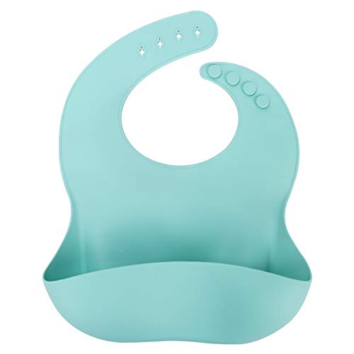 Silicone bib 1-piece pack (mint green), bib, non-toxic silicon, suitable for babies and toddlers, waterproof bib apron