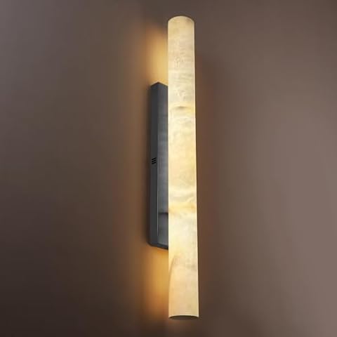 Sucelating Alabaster Wall Sconces, 36" Large Bronze Wall Sconce, Modern Sconces Wall Lighting, Spanish Natural Marble Wall Sconce Light for Living Room, Bedroom, Hallway, Stairs Cover
