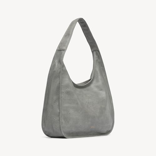 Image of NEWBELLA Hobo Purse, PU Leather Shoulder Bag, Tote Handbag for Work and Travel (Quartz Grey)