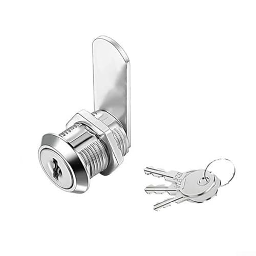 UrbanHui Serratura a camma da 16 mm per armadi, cassetti e cassette postali con 3 chiavi, serratura a linguetta in lega di zinco per una conservazione sicura in ufficio e mobili per la casa