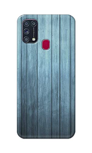 Image of Printed Hard Back Cover Case for Samsung Galaxy M31 | Samsung Galaxy M31 Prime Back Cover (Wooden Blue) -1302