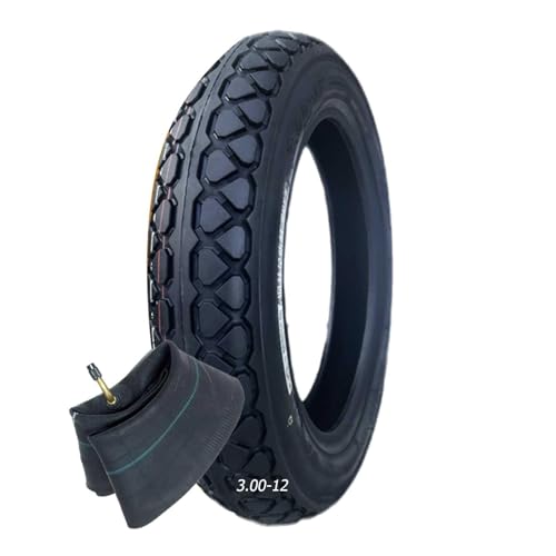 Upgraded Tyre 3.00-12 Dirt Bike Street Reifen- und Schlauchset | 3.00 12 80/100-12 Reifen mit Schlauchset for Dirt Pit Bike | 52J 6 PR