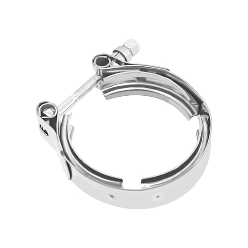 Eponcia 3 Inch V Band Clamp Exhaust Clamp with T-bolt for Exhaust Pipe Turbo Systems Drain Valves Radiator Hoses, 3 V Band Clamps with Flange Male Female Kit Stainless Steel Quick Release Connection