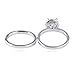 Epinki Fashion Rings Women 18K White Gold Halo with 1ct Moissanite Rings Set Jewelry Simple Wedding Size 9.5