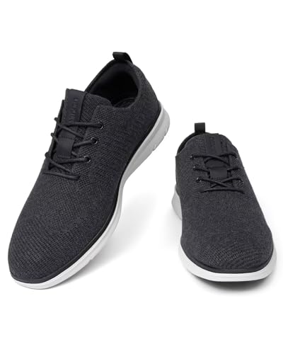 DEXJEWU Men's Dress Oxfords Shoes Mesh Sneakers, 001 Fur Black, 9.5 - image 4