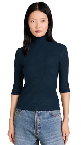 Vince Women's Rib 3/4 Sleeve Turtleneck