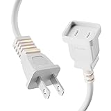 White 2 Prong Power Extension Cord 6ft, BolAAzuL Short US Male-Female Single Plug Extension Power Ca