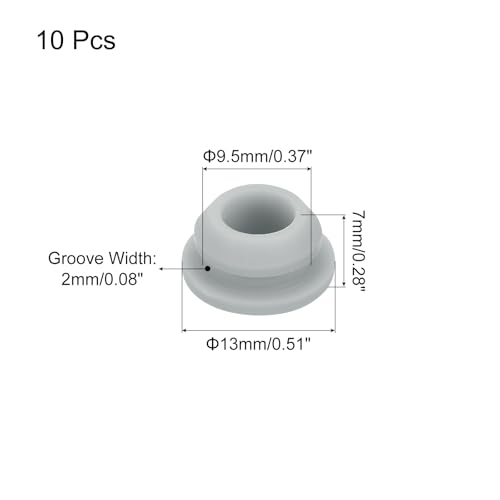 Image of MECCANIXITY 10pcs Silicone Snap in Locking Hole Plugs,9.5mm /0.4 Inch Mounting Diameter Narrow Groove Width 2mm Panel Seal Cover Round for Kitchen Bulkheads Waterproof Sealing Plugs Grey