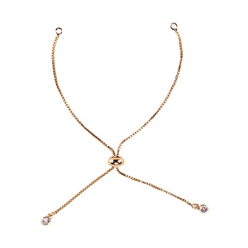 Airssory 20 Stück Umwelt Messing Metall Gliederkette Vergoldet Einstellbare Schieber Armbänder Machen Strass Langlebig Überzogen Für Schmuckherstellung Cover