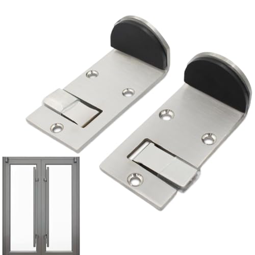 Fermaporta a pavimento | Fermaporta in acciaio inox per camera da – 2 pezzi cunei di sicurezza con imbottitura in gomma per appartamenti ristoranti casa