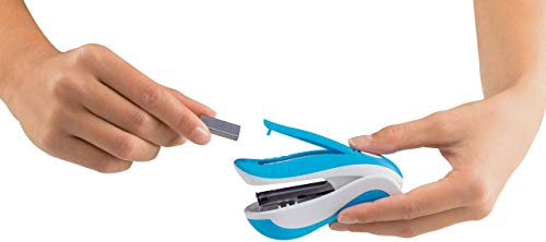 Maped Ergologic Heftgerät für Heftklammern Nr. 10, integrierte Heftklammern und Heftklammern, inkl. 1 Box mit 400 Klammern, Blau