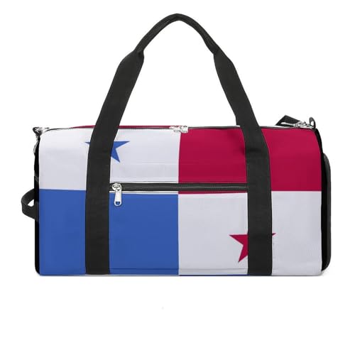 Sports Gym Bag Panama Flag Duffel with Shoe Compartment Waterproof Travel Weekender