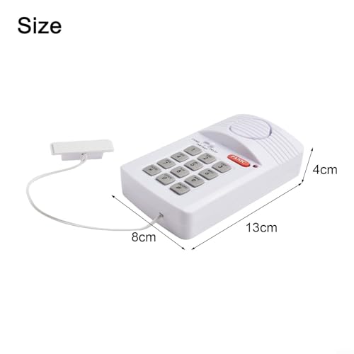 Wireless Door Alarm with Keypad Password Entry, Loud Burglar-Alert, Magnetic Sensor for Shed, Garage, Caravan or Home Security, Battery Powered Indoor Use with Adjustable Chime - Image 3