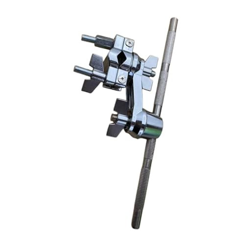 Support de fixation pour batterie avec tige de connexion double cymbale