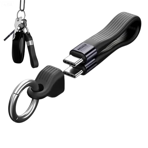 AYHYHLJZJ Cable USB-C 240 W/Cable USB-C a USB-C corto de 13 cm con llavero, cable de carga rápida Thunderbolt 3/4 con transferencia de datos de 40 Gb/s, transmisión de vídeo 8K a 60 Hz
