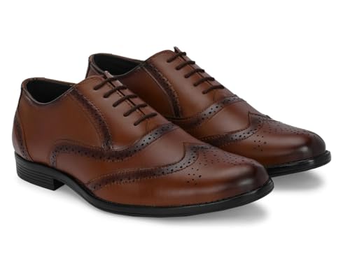 Image of MACTREE Men's Genuine Leather Brogue Lace Up Formal Shoes
