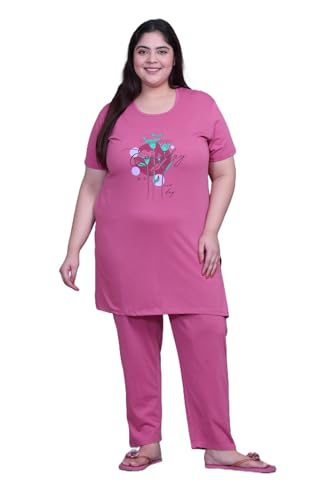 Image of RYSH Women's Printed Cotton Plus Size Longline T-Shirt with Pockets | Cotton fabric - soft longline T-shirt with easy plus-size fit