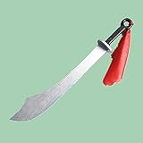 Holzschwert Spielzeug für Kinder Film und Fernsehen Holzschwert Kampfsport für Erwachsene Holzschwert Trainingsschwert Bühnen-Requisiten mit rotem Farbtuch-60CM