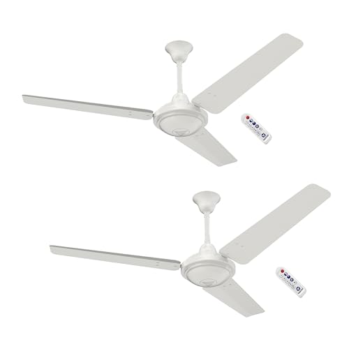 Image of Superfan Super Sevak 1200 mm BLDC Ceiling Fan with Remote | 11 kV Surge Protection | 380 RPM | 220 CMM Airflow | 35W Power Saving Fan | 5 Year Warranty | Pack of 2 (White)