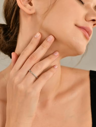 YL Stackable Ring 925 Sterling Silver Wedding Eternity Bands Birthstone Stacking Rings for Women2