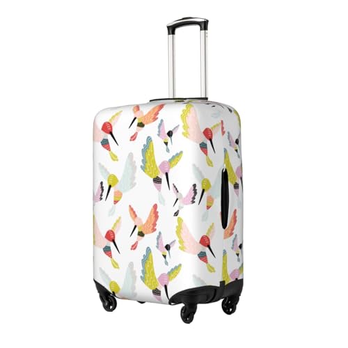 Cartoon Hummingbird Pattern Luggage Cover Protector Anti-Scratch Washable Fits 18-32 Inch Luggage-Medium2