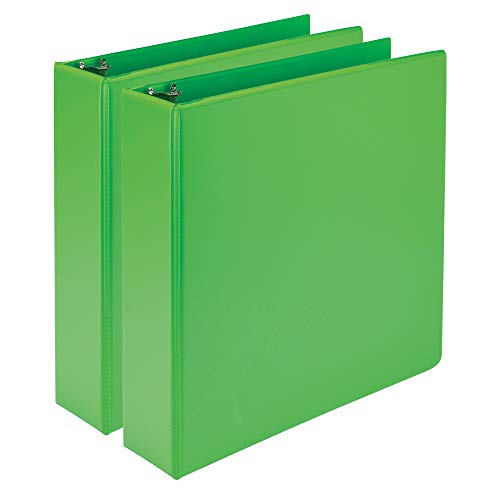 Image of Samsill Plant-Based 2 Inch Durable Round Ring, View Binder, Eco-Friendly, USDA Certified Biobased, 2 Count, Pack of 1, Lime Green