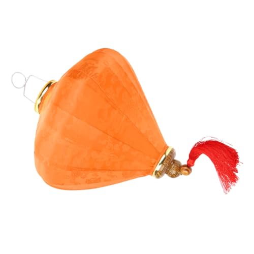 Lanterne asiatique orange 25 cm : lampion d'extérieur en tissu pour décorations sans stress