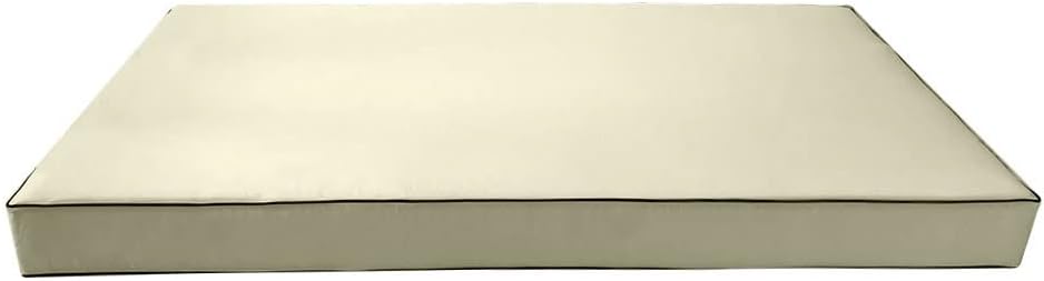 Prolinemax Style5 Twin Size 3PC Contrast Pipe Trim Outdoor Daybed Mattress Cushion Bolster Pillow Slip Cover Complete Set AD005