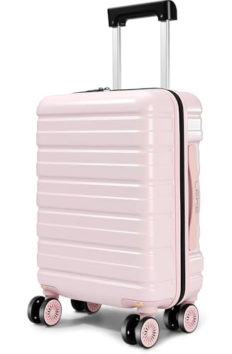 Lekesrping Underseat Carry On Luggage for Women 16 Inch Stylish Lightweight Under Seat Carry on Suitcase with Multi-Compartment Layers & 360 Wheels for Airline TAS approved Light Pink