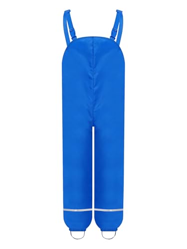 FEESHOW Boys Girls Waterproof Rain Bib Pants Water Resistant Overalls Pants Kids Mud Dirty Proof Rain Suspender Trousers