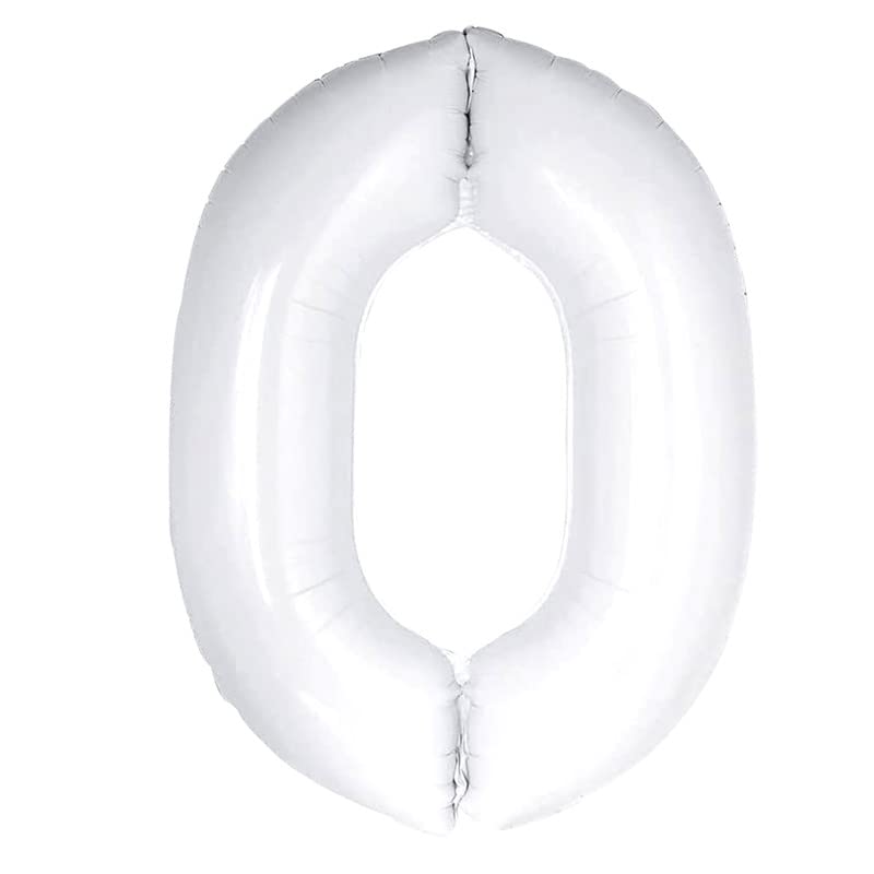Image of White 32 Inches 0 Numbers Shape Large Big Foil Helium Balloons For Party Decorations In Happy Birthday Anniversary Office Items Materials Set Pack, Pack Of 1