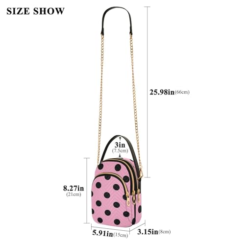 susiyo Black Polka Dot Pink Small Crossbody Bags Shoulder Bag for Women Multi Zipper Stylish Ladies Messenger Bags Phone Purse Handbag Wallet3