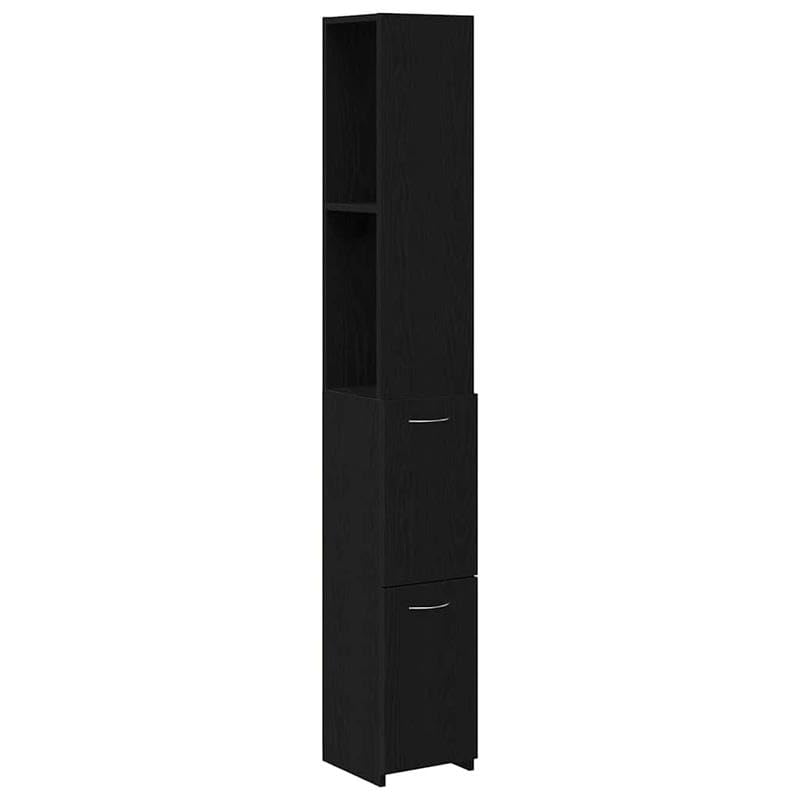 Eleganz Mueble de baño de roble negro, 25 x 25 x 170 cm, material de madera, solución de almacenamiento para baños pequeños, moderno y duradero