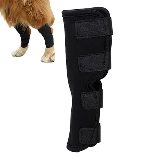 犬用肘ブレース,調節可能で快適な伸縮性のあるドッグレッグスリーブ - なめるのを防ぐ耐久性のある保護犬回復スリーブ、後ろ脚、傷、包帯用のオールシーズン犬脚ブレース