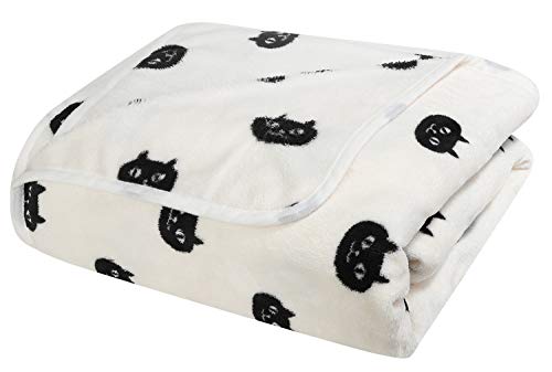 Reversible Fleece Cat Print Blanket
