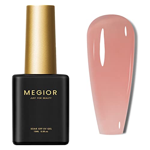 Megior Jelly Gel Nail Polish 15Ml Sheer Pink Gel Polish Translucent Nail Soak Off Uv Nail Polish Neutral Nail Polish Gel For Nail Art Manicure At Home 0.5 Oz #TOP7