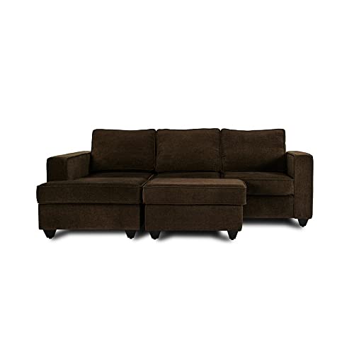 Image of Wakefit Sofa Set | 3 Year Warranty | Sofa 2 Seater, 2 Seater Sofa for Living Room, Wooden Sofa Set, Couch Sofa for Living Room, Sofa for Living Room - Napper(Malphino : Dark Earth)