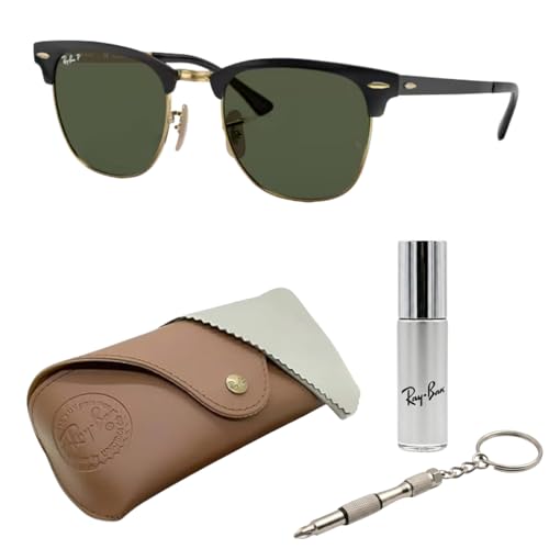 Image of Ray-Ban RB3716 CLUBMASTER METAL Square Shaped Sunglasses for Men & Women with Official RAYBAN Eyewear Kit