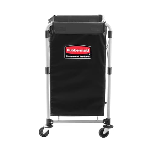 Rubbermaid Commercial Products X-Cart Tasche für Klappwagen 150 L Schwarz – Strapazierfähige Vinyl-Tasche mit Farbcodierung, transportiert große Lasten – 1871645