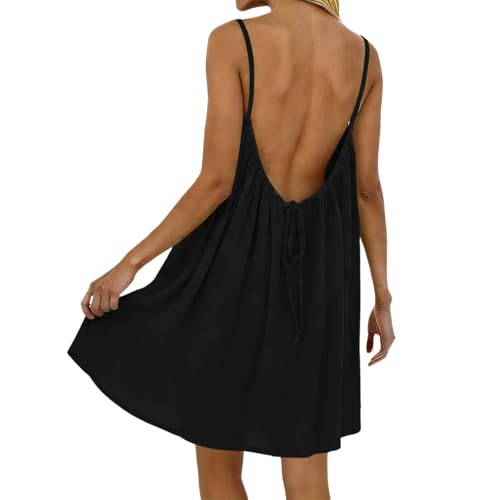 Robe sans manches dos nu coupe ample style maxi jeté de maison