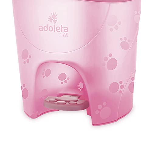 Lixeira Infantil com Pedal Fofura, Adoleta Bebê, Rosa Bebê