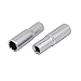 Aexit 50mm Long Hand Operated Tools 1/4-inch Square Drive 10mm 12-Point Impact Socket Silver Tone 2pcs Model:27as261qo610